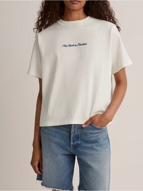 New York or Nowhere Cropped Boxy Graphic T-Shirt